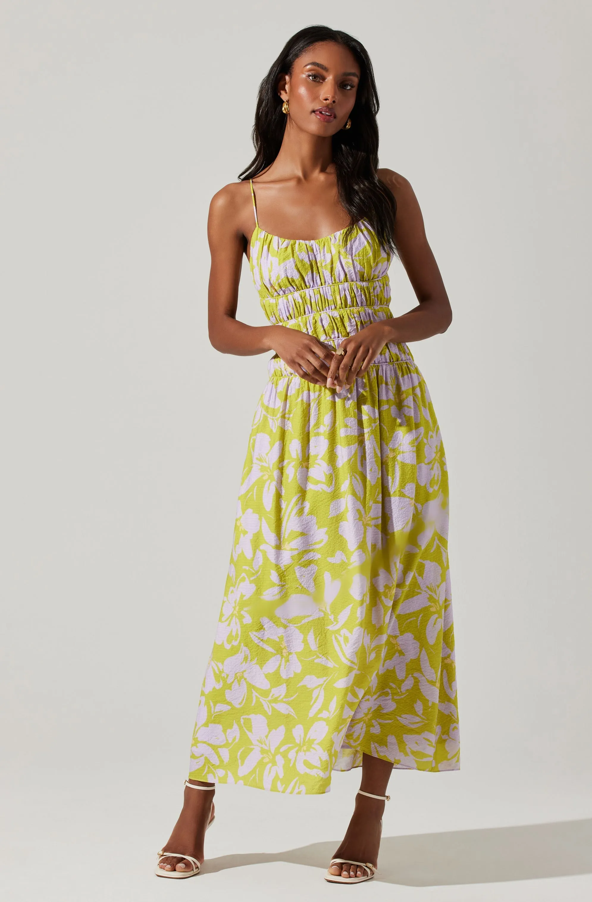 Andrina Floral Smocked Midi Dress