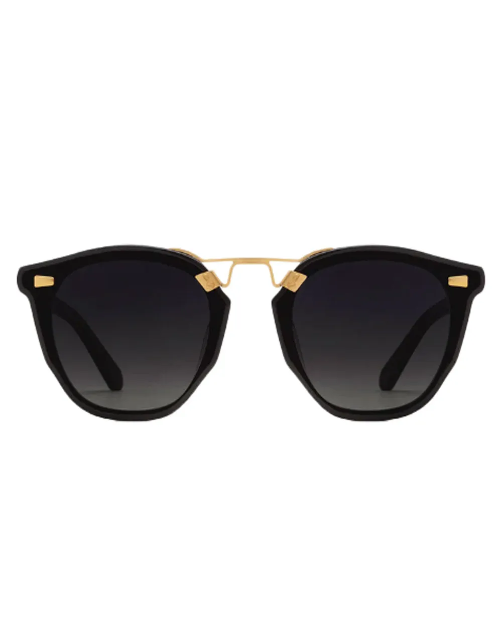 Beau Nylon Sunglasses in Black + Shadow 24K