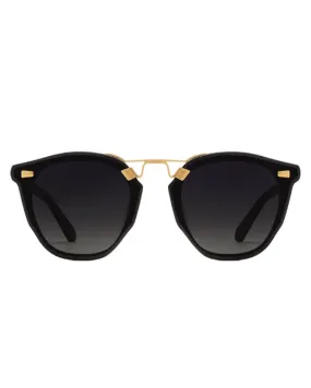 Beau Nylon Sunglasses in Black + Shadow 24K