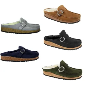 Birkenstock Buckley Shearling Suede Leather Cozy Clogs Slippers Moccasin Mules