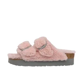 Birkenstock Womens Arizona Big Buckle Shearling Crystal Rose