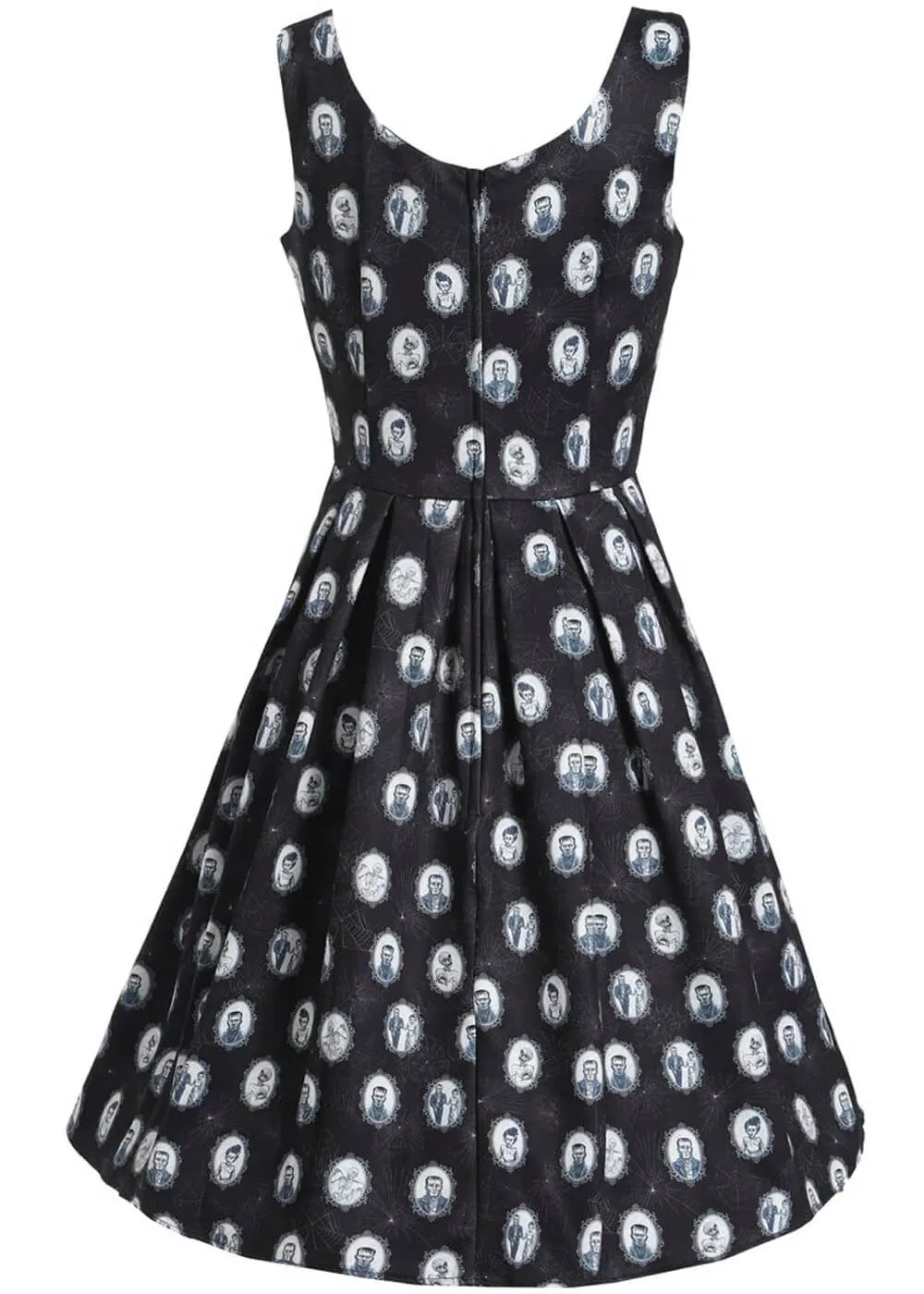 Dolly & Dotty Amanda Frankenstein Monster 50's Swing Dress Black