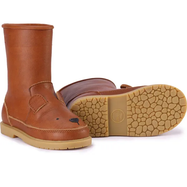 Donsje Amsterdam Wadudu Classic Lining & Bear Leather Boots, Cognac