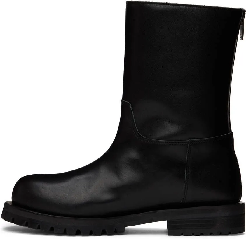 DRAE SSENSE Exclusive Black Shearling Boots