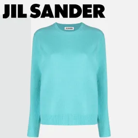 Jil Sander  |Casual Style Wool Long Sleeves Plain V-neck & Crew neck