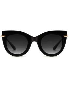 Laveau Sunglasses in Black + Crystal 24K