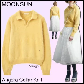 MOONSUN  |Casual Style Wool Street Style Long Sleeves Plain