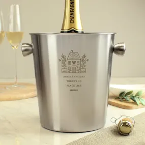 Personalised House Stainless Steel Ice Bucket