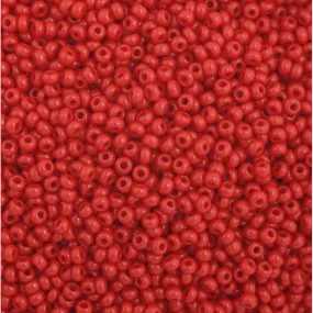 Preciosa Czech Glass, 11/0 Round Seed Bead, Opaque Dark Red (1 Tube)