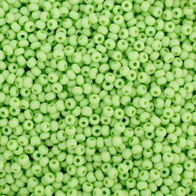 Preciosa Czech Glass, 11/0 Round Seed Bead, Opaque Pale Green (1 Tube)