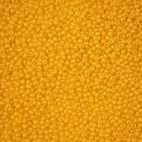 Preciosa Czech Glass, 11/0 Round Seed Bead, PermaLux Dyed Chalk Dark Yellow (1 Tube)