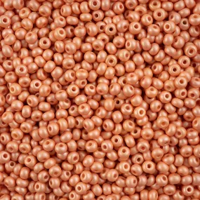 Preciosa Czech Glass, 6/0 Round Pony Seed Bead, PermaLux Dyed Chalk Apricot (1 Tube)