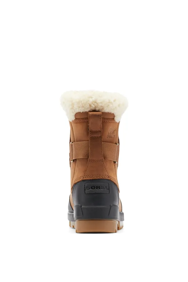 Sorel Tan Leather Shearling Collar Hiker Boots