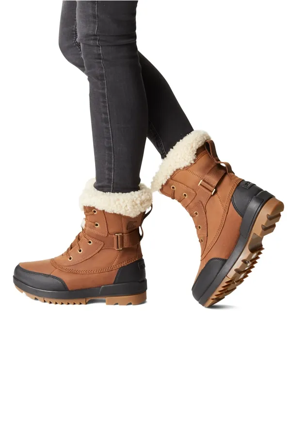 Sorel Tan Leather Shearling Collar Hiker Boots